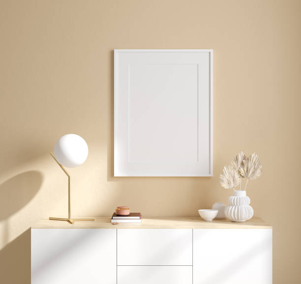 istock Mockup frame in interior background, room in light pastel colors, Scandinavian style 1265029069