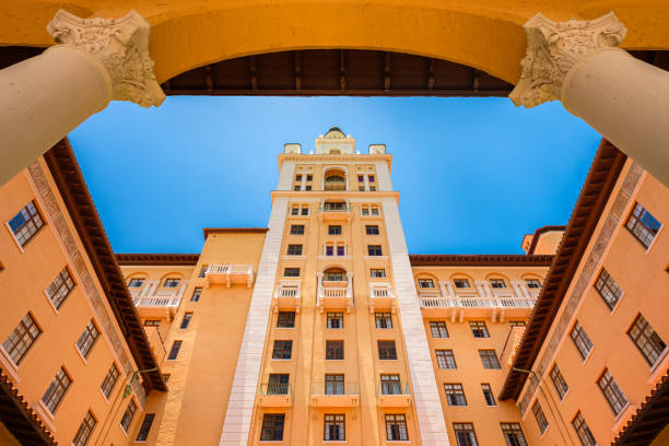 빌트모어 호텔 - coral gables hotel tourist resort building exterior 뉴스 사진 이미지