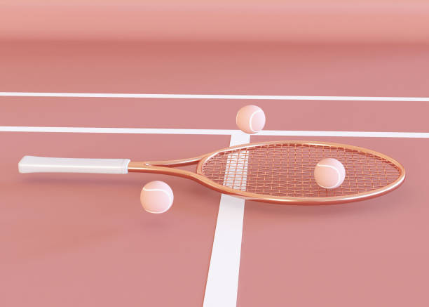 istock 3D Illustration. Tennis Racket and balls. 1265033980