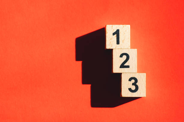 Wooden block number Wooden block number using as business and financial concept - Orange background number 2 photos stock pictures, royalty-free photos & images