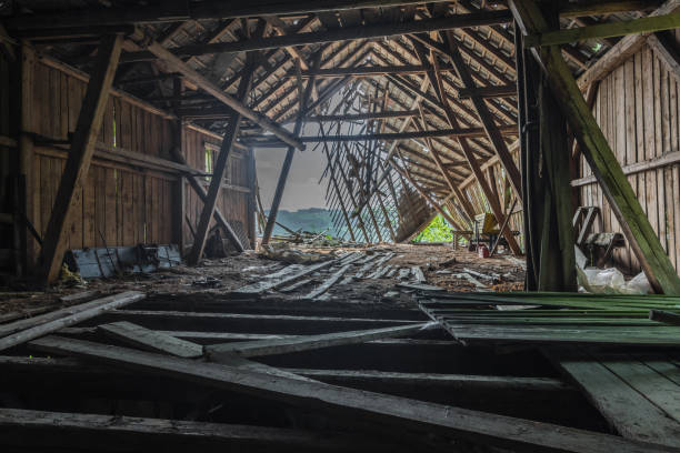 istock broken roof chair from a farm 1265035790