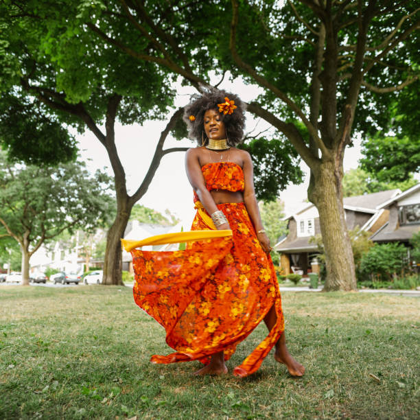 istock Young black woman feeling groovy 1265038459