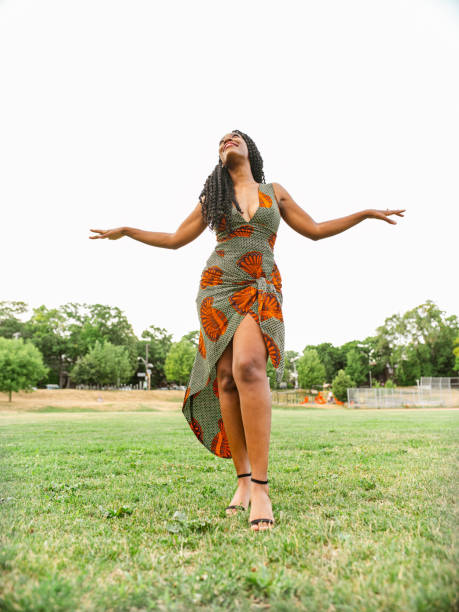 istock Young black woman feeling groovy 1265040563