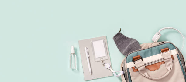 istock School  supplies and personal protective equipments. 1265044547