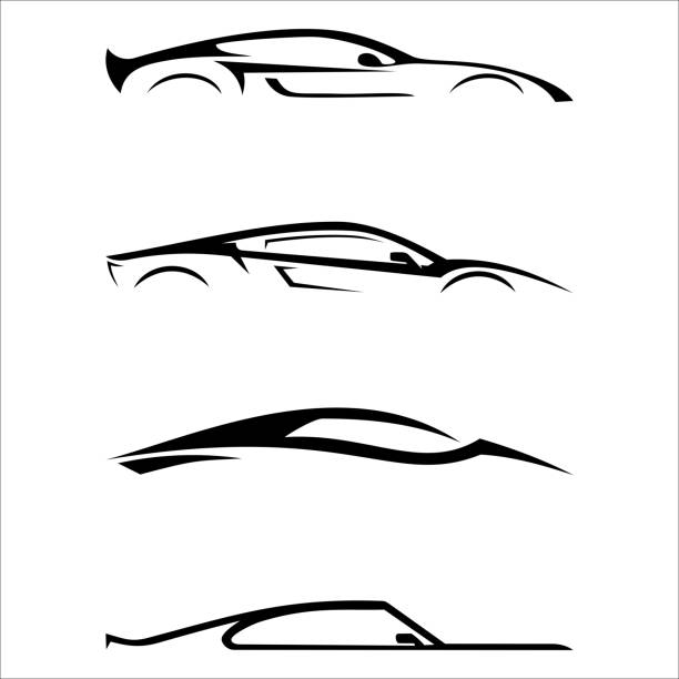 Vector illustration of a sportcar Vector illustration of a sportcar hatchback side stock illustrations