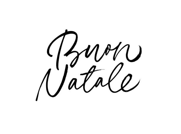 Buon Natale modern brush vector calligraphy. Merry Christmas in Italian language. Buon Natale modern brush vector calligraphy. Merry Christmas in Italian language. Hand drawn calligraphic phrase isolated on white background. Vector typography for greeting card, postcards, banner. italian language stock illustrations
