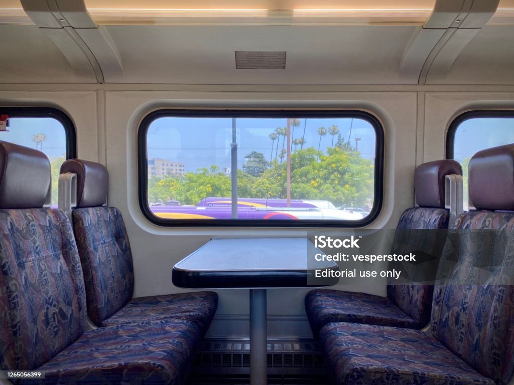 Metro Train Windows Interior Window View In Metrolink Train Southern Ca Stock Photo ...