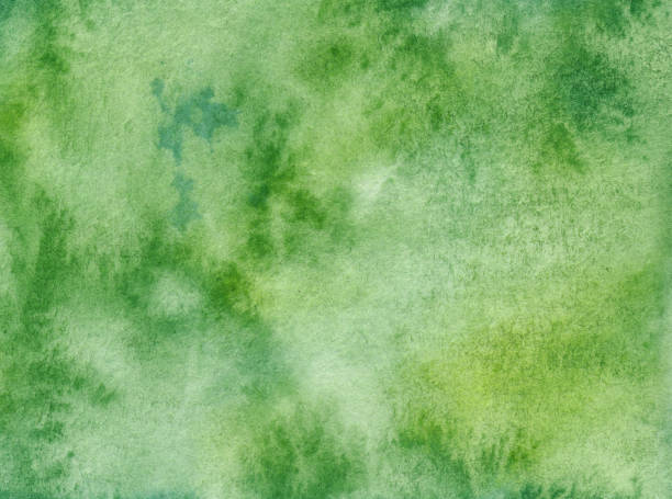 istock Green textured watercolor background 1265060174