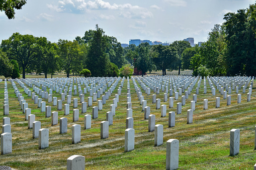 Washington, DC - August 20, 2019: Arlington National Cemetery in Washington, D.C.