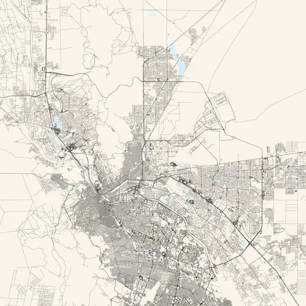 Vector illustration of El Paso, Texas, USA Vector Map