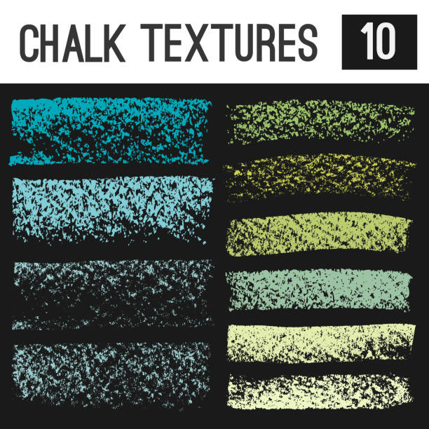 Chalk, oil pastel, crayon vector textures. Grunge design elements. Wide strokes of chalk textures. Grunge, cracked, distressed, sloppy, dirty chalk vector textures,  Vector graphic design elements. chalk outline stock illustrations