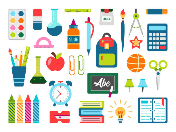 77 200+ Fournitures Scolaires Stock Illustrations, graphiques