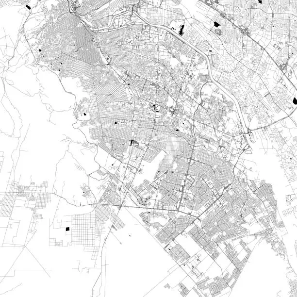 Vector illustration of Ciudad Juarez, Mexico Vector Map