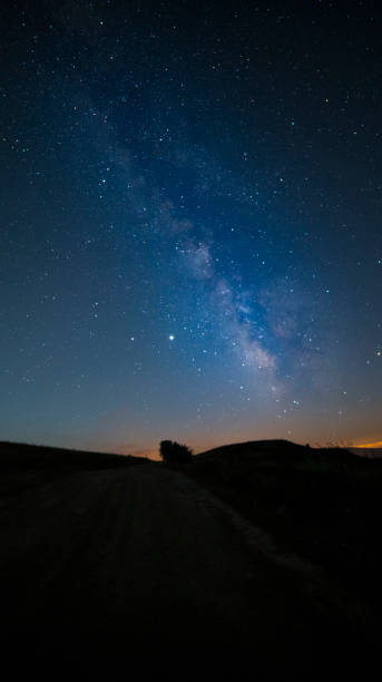 istock stary night village view milkway 1265066866