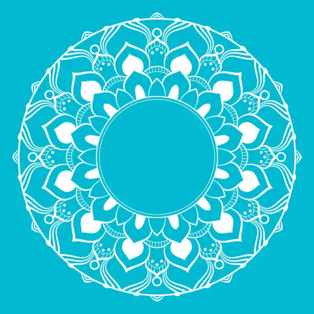 Vector illustration of Mandala Design Element Line Drawing Shape