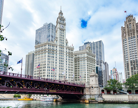 Historic Views of Chicago must include the Michigan Avenue Bridge - recently renamed the DuSable Bridge - and the iconic architecture that surrounds it.