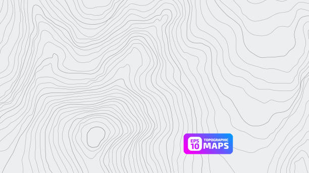 stylizowana mapa elewacji topograficznej. - grafika komputerowa ilustracje stock illustrations