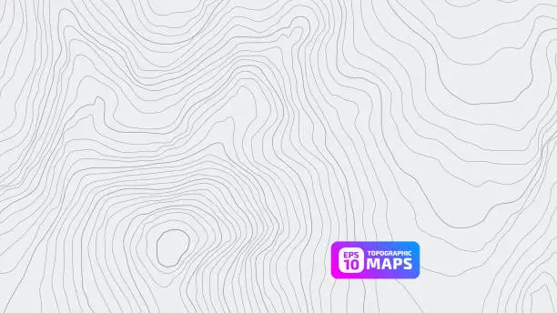 Vector illustration of Stylized topographic elevation map.