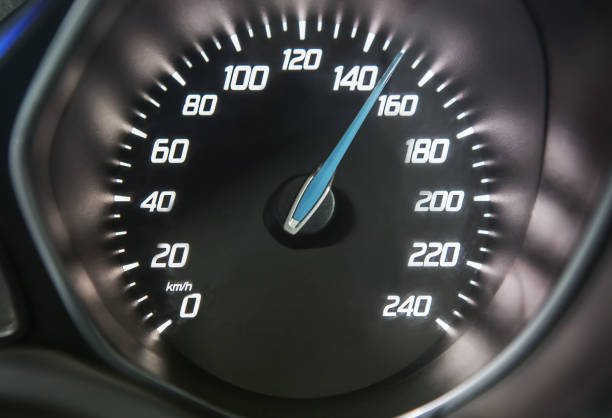 istock Close up of car speedometer 1265079074