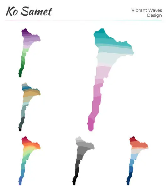 Vector illustration of Set of vector maps of Ko Samet.