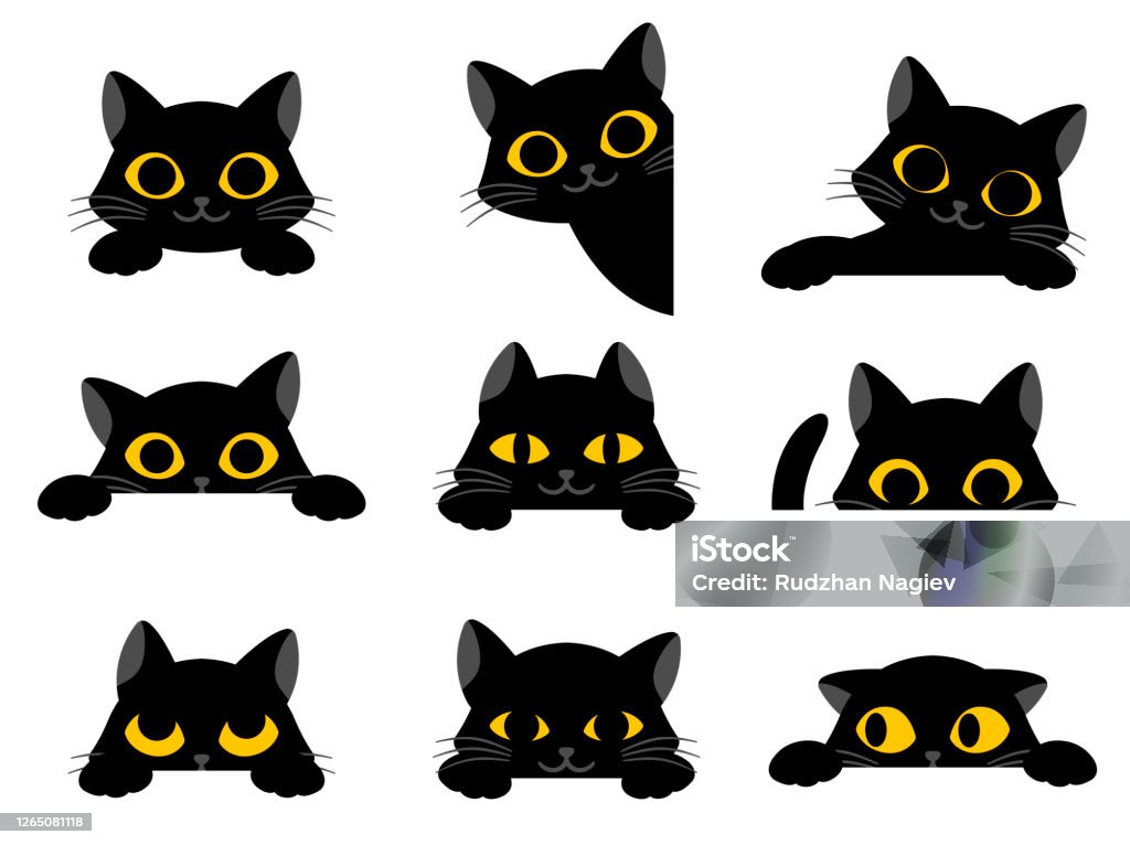 Ilustración de Conjunto De Lindos Gatos De Dibujos Animados Negros Con Ojos Amarillos y más Vectores Libres de Derechos de Ojo - iStock Ilustración de Conjunto De Lindos Gatos De Dibujos Animados Negros Con Ojos Amarillos y más Vectores Libres de Derechos de Ojo - iStock