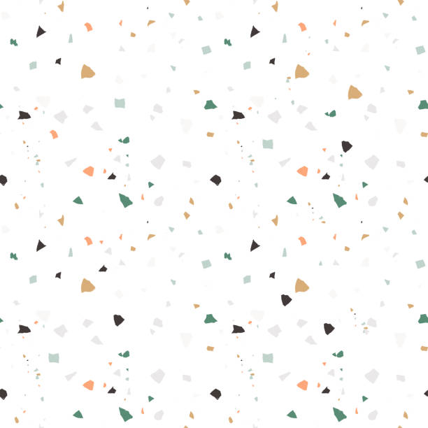 ilustraciones, imágenes clip art, dibujos animados e iconos de stock de patrón sin fisuras de terazzo abstracto vectorial. - stone granite tile seamless