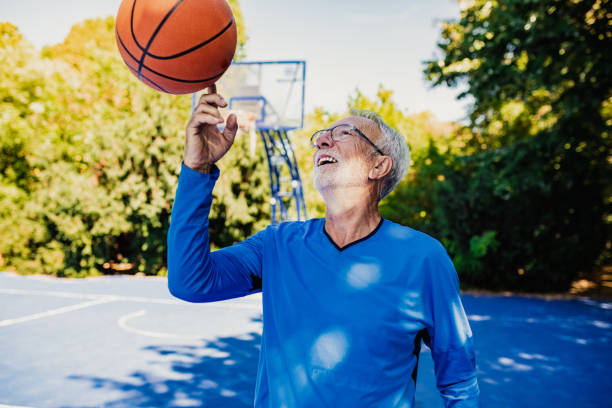 istock Active senior man ready to play basketball 1265086901