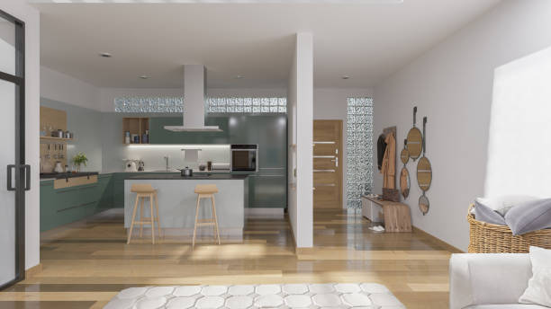 istock Domestic Kitchen Inside an Open Plan House in Broad Daylight 1265086923