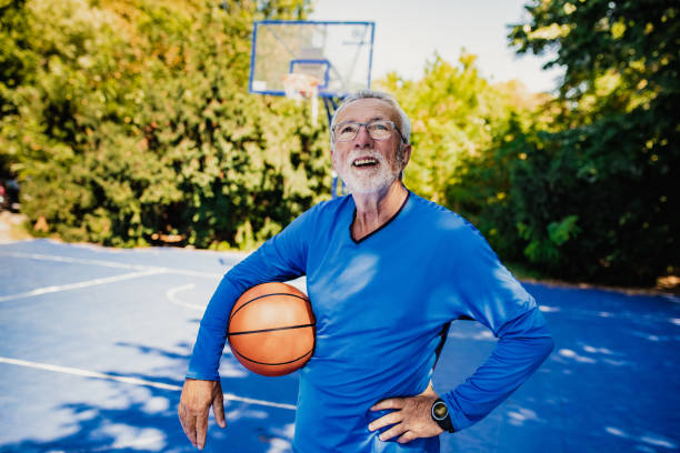 istock Active senior man ready to play basketball 1265086987
