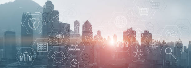 istock Modern City skyline Business finance success website header. 1265088175