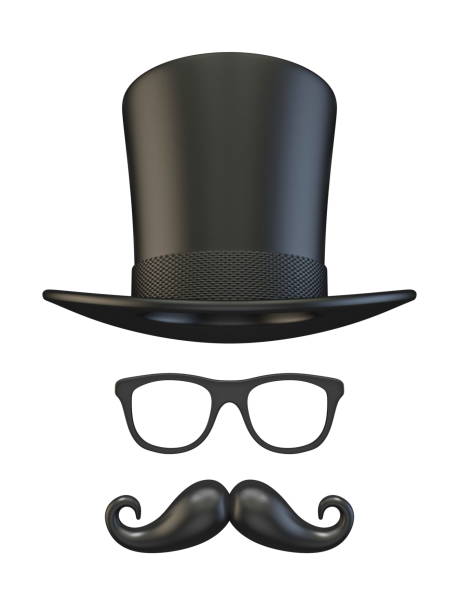 istock Cylinder hat, eyeglasses and moustaches 3D 1265088885