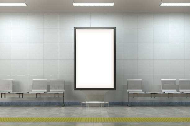 istock Billboard stand mock up on the underground subway station. 1265088892