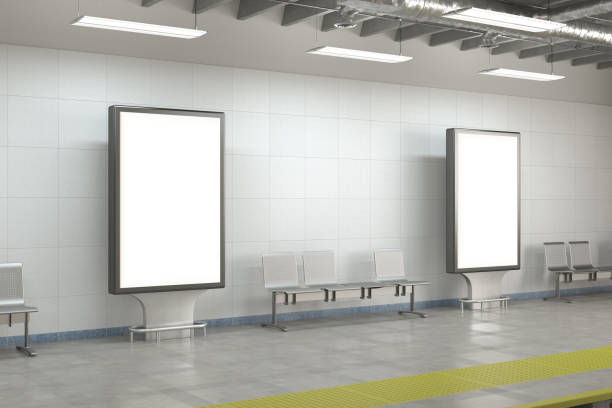 istock Billboard stands mock up on the underground subway station. 1265088982