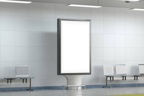 istock Billboard stand mock up on the underground subway station. 1265089011
