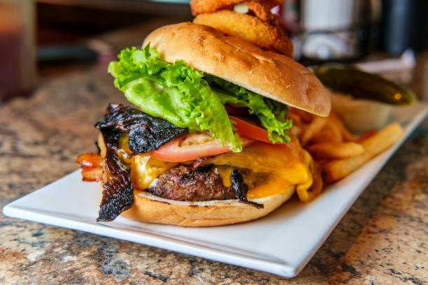 istock Portobello Mushroom Cheeseburger Fries 1265091082
