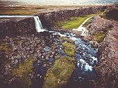 Öxarárfoss Waterfall in Thingvellier National Park in Iceland