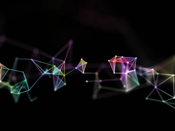istock 3D colourful low poly plexus design with shallow depth of field 1265095892