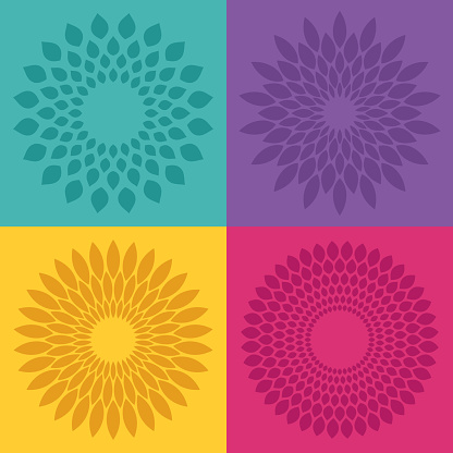 Flower bloom radial pattern designs.