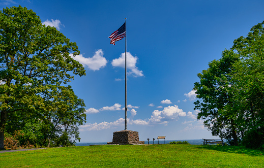 The American Flag at Washington Rock State Park in Dunellen, New Jersey, USA.