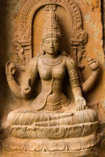 Detail of  great wall architecture at ancient Gangaikonda Cholapuram / Gangaikondacholapuram temple, Tamil Nadu, India