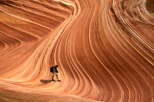 Hiking at The Wave in Arizona