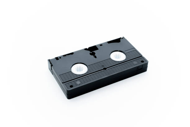 istock Old VHS video cassette tape on white background 1265115125