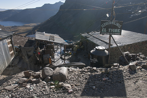 LA RINCONADA, PERU - AUGUST 9, 2016: Small-scale mining and informal industry in the world's highest city.