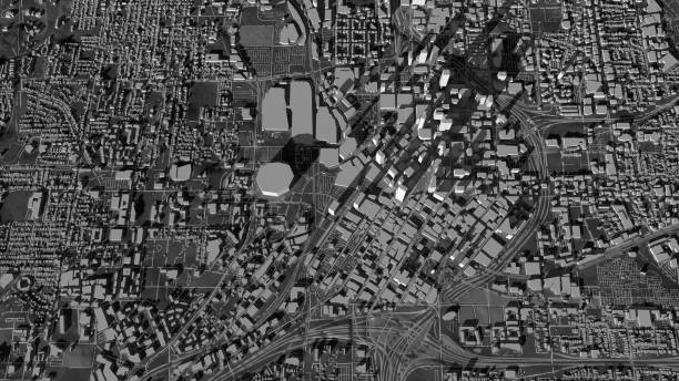 Atlanta Skyline Map Aerial View stock photo