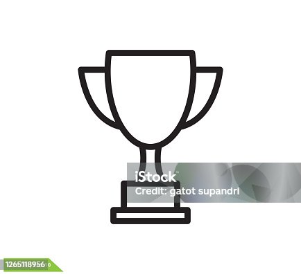 istock Trophy icon vector logo template flat trendy 1265118956