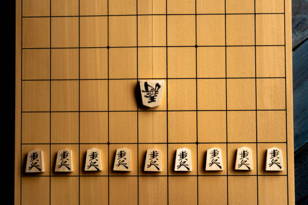 shogi (japanische schachfiguren),verzweifelte situation - shogi stock-fotos und bilder