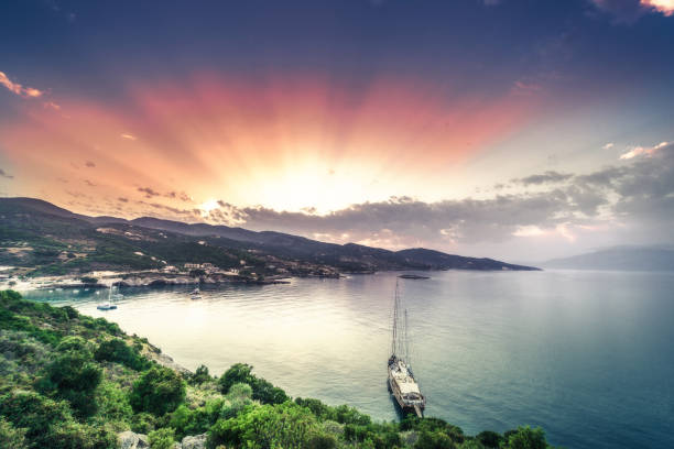 Makris Gialos bay at sunny dawn.Zakynthos, Greece