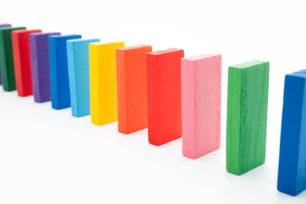istock Colorful dominoes on a white background 1265125302