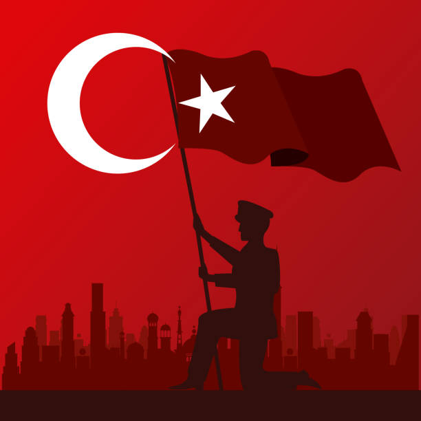 istock zafer bayrami celebration with turkey soldier waving flag 1265126012