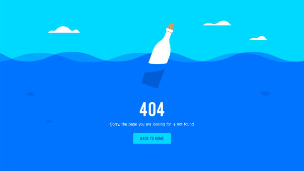 Error 404 Page Not Found Template With Crane Hook. Vector Illustration vector art illustration